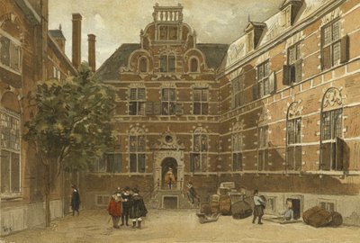 イーストインディーズハウスの中庭、アムステルダム 作： Dutch School