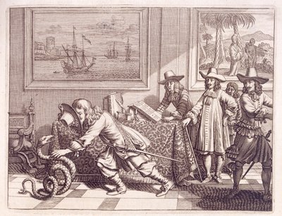 1672年のオランダ将校会議室に侵入したコブラの取り扱い 作： Dutch School