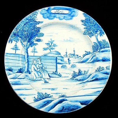5月を描いたデルフトの皿（錫釉の土器 作： Dutch School
