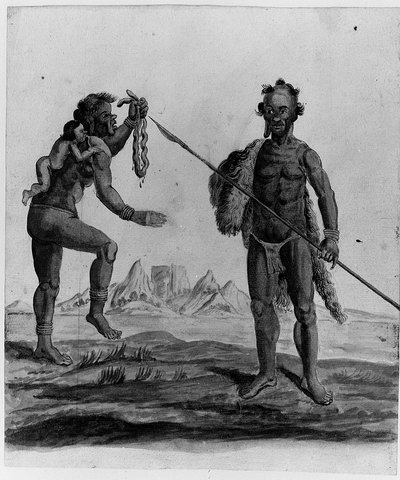 ブラジル、アフリカ、ペルシャ、東インドの原住民のアルバムからの抜粋（紙にw - c）（1814662-5も参照） 作： Dutch School