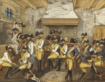 オランダ騎兵の制服、c1790 作： Dutch School