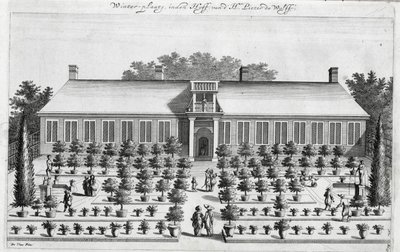 Jan CommelinによるDe Nederlandze Hesperidesのオランダ庭園、1676年に公開 作： Dutch School