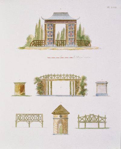 G. van LaarによるMagazine of Garden Gemsのガーデンデコレーションは1802年に公開されました（172967も参照） 作： Dutch School