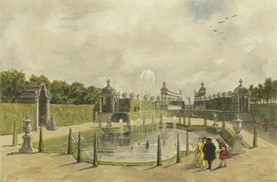 別荘の庭園、18世紀初頭 作： Dutch School