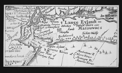 ニューヨーク市の歴史。マンハッタンを奪還したオランダの地図 作： Dutch School