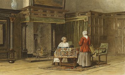 17世紀前半のオランダの家のインテリア 作： Dutch School