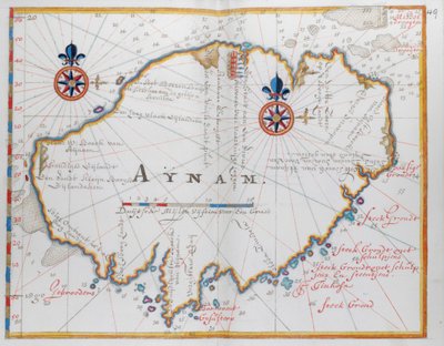アイナム島 (海南) 島、南西、中国の海岸近く。 作： Dutch School