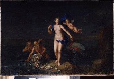""ヴィーナスの誕生"" (ヴィーナスの誕生) 匿名 18 世紀のオランダの学校の絵画 1729 州立野外博物館 パレス ガッチナ、サンクトペテルブルク、ロシア 作： Dutch School