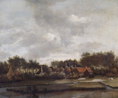 漂白場のある風景 作： Dutch School