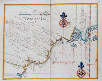 トンキン、中国の地図。 作： Dutch School
