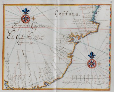 喜望峰の地図 (cabo da Boa Esperança.) 作： Dutch School