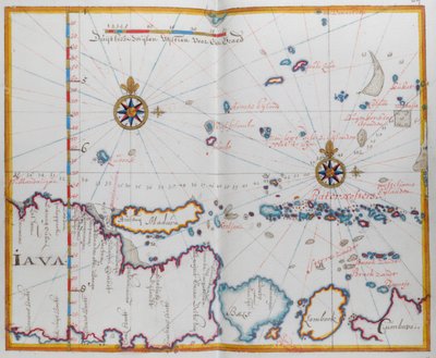 ジャワ島の地図; マドゥラ; バリと他の島々。 作： Dutch School