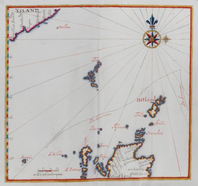 シェトランド諸島の地図. 作： Dutch School