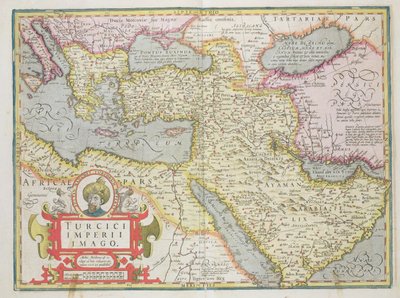 メルカトルアトラスパブからのトルコ帝国の地図。ジョドカス・ホンディウス（1563-1612）アムステルダム、1606 作： Dutch School