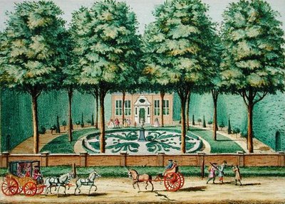 ヘンドリック・デ・レスとマティアス・ブロイエリウス・ヴァン・ニデックによる「Het Zeganplant Kennemerlant」より、1700年から1730年頃に出版されたミーヴリエットのカラー・エングレーヴィング。 作： Dutch School