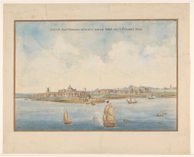 ニューアムステルダムとマンハッタン、1660年頃 作： Dutch School