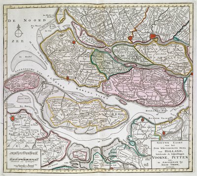オランダ南西部の新しい地図。フォルネ、プッテンなどのバイリウィックを含む [オランダの 36 枚の地図] Isaak Tirion1739 年から 1757 年の間。 作： Dutch School