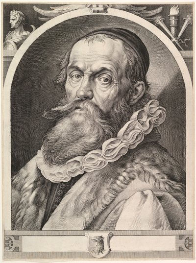 ヘンドリック・ゴルツィウスの肖像、パブ。 1617年。 作： Dutch School