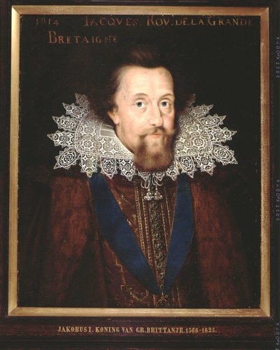 イングランド王ジェームズ1世の肖像、1614年 作： Dutch School