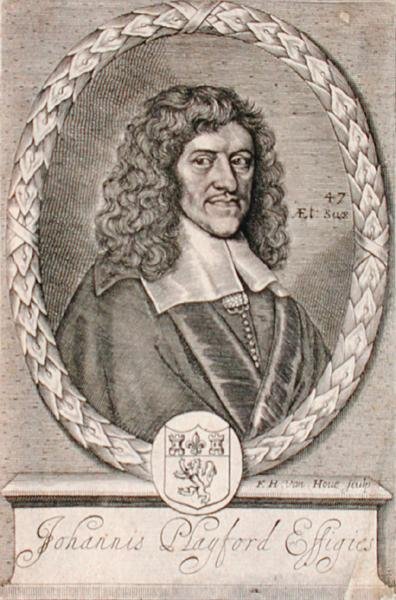フレデリック・ヘンドリック・ファン・ホーヴェ（c.1628-98）が彫ったジョン・プレイフォード（1623-86）の肖像（エングレーヴィング 作： Dutch School