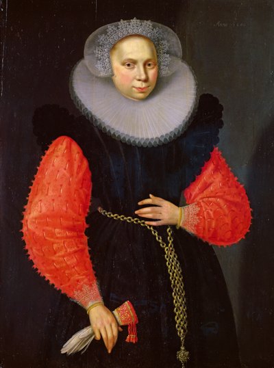 女性の肖像画、1600 作： Dutch School