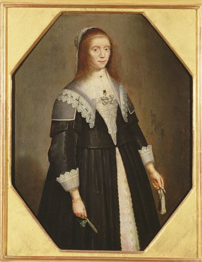 女性の肖像、1640年頃 作： Dutch School