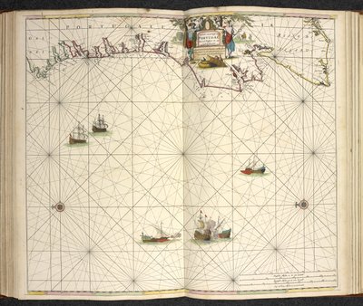 ポルトガル、「The great new Augmented Sea Atlas or te Water World」より。 地球のすべての海岸をため息で見せて...」、Claas Jansz Vooght著 作： Dutch School