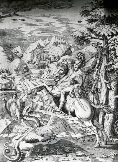 セントジョージとドラゴン、16世紀 作： Dutch School