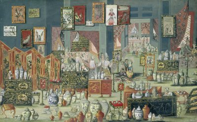中華雑貨を売る店、1680-1700 作： Dutch School