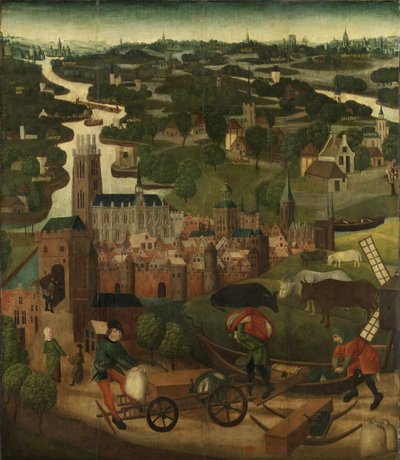 聖エリザベスのパネルのマスターによる聖エリザベス洪水c.1490-5 作： Dutch School