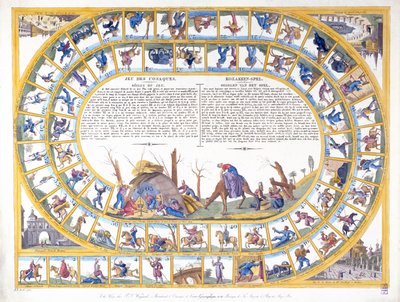 さまざまなタイプのロシアの兵士のイラストが描かれたコサックゲーム、c.1815-16 作： Dutch School