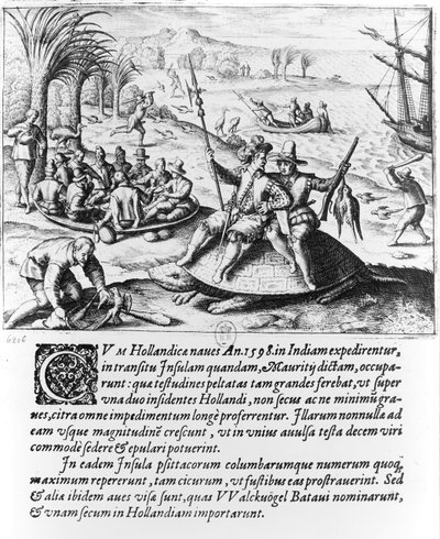 1598年のモーリシャスのオランダ人、de Bryによる彫刻 作： Dutch School