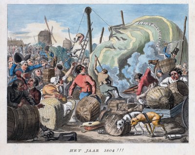 1804年、1794年頃（手彩色の彫刻） 作： Dutch School