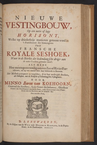 Nieuwe Vestingbouwのタイトルページ 作： Dutch School