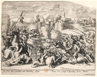 1689年のアイルランドに対するエニスキレン守備隊の勝利、1691年 作： Dutch School