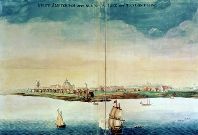 ニューアムステルダムの眺め、1650-3 作： Dutch School