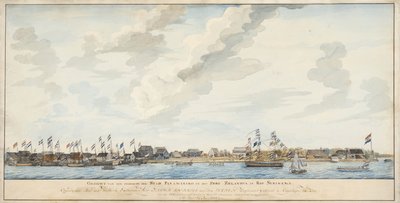 パラマリボの街とゼーランディア砦の眺め、1772年 作： Dutch School