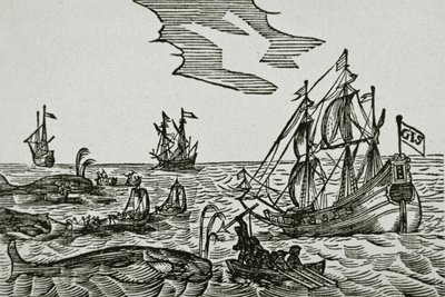 捕鯨船（Jacob Segersz van der Bruggeの「Journael」より 作： Dutch School
