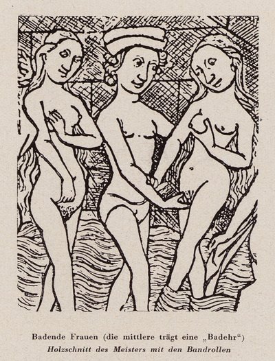入浴する女性（木版画） 作： Dutch School