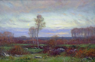 秋の夕暮れ（油彩・キャンバス） 作： Dwight William Tryon
