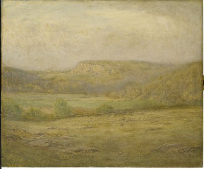 ニューイングランドヒルズ、1901年（木製パネルに油彩） 作： Dwight William Tryon