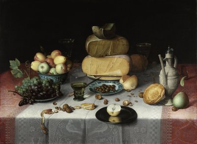 チーズのある静物、c。 1615 作： Dyck
