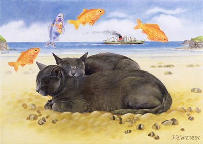 Fish Dreams、1997（キャンバスにアクリル） 作： E.B. Watts