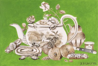 お茶、1993（紙にアクリル） 作： E.B. Watts