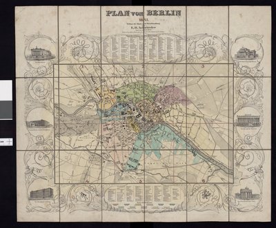 国立図書館の地図コレクションより。この地図はベルリンで発行されたもので（1841年）、ベルリンを 作： E.H. Schroeder