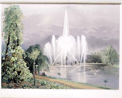トーマス・マクレーンが出版したEnvilleの「The River Horse Fountain」(リトグラフ) 作： E. Adveno Brooke