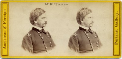 ナサニエル・プレンティス・バンクス（1816-94）、アメリカの政治家および北軍の将軍（ステレオ写真） 作： E. Anthony