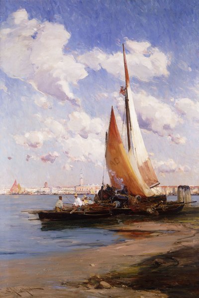 Rivere degli Schiavoni、ヴェネツィアの向こう、 作： E. Aubrey Hunt
