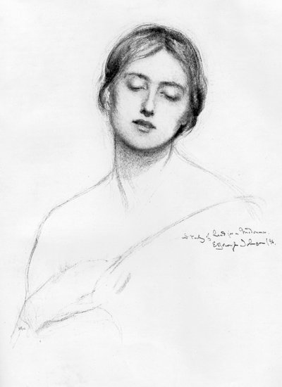 女の頭の研究、1896年1898年。 作： E. Borough Johnson
