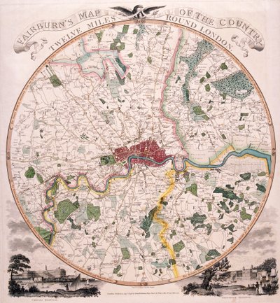 ロンドンの地図、1798 年 作： E Bourne